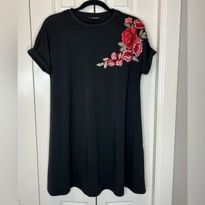 SHEIN Black T-Shirt Dress Size MED